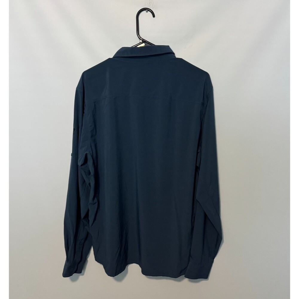 Mountain Hardwear Shirt Mens Large Blue Long Sleeve Quick Dry Roll Tab Stretch - Picture 8 of 10